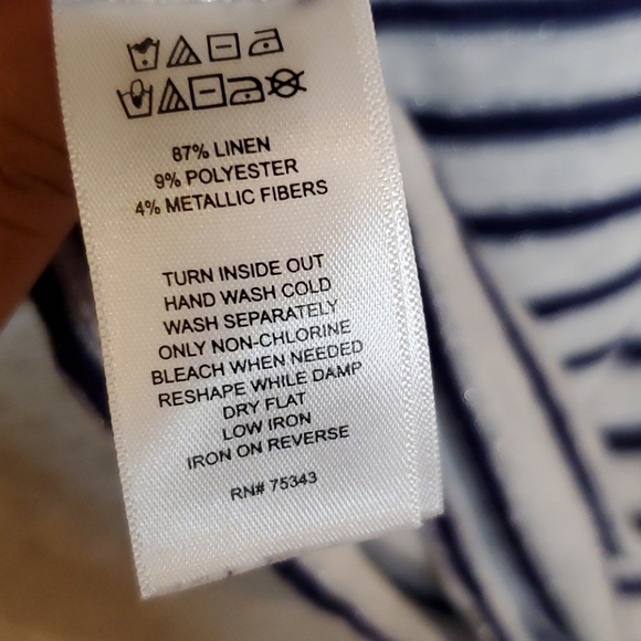 Christian Siriano horizontal striped linen top - Picture 11 of 14